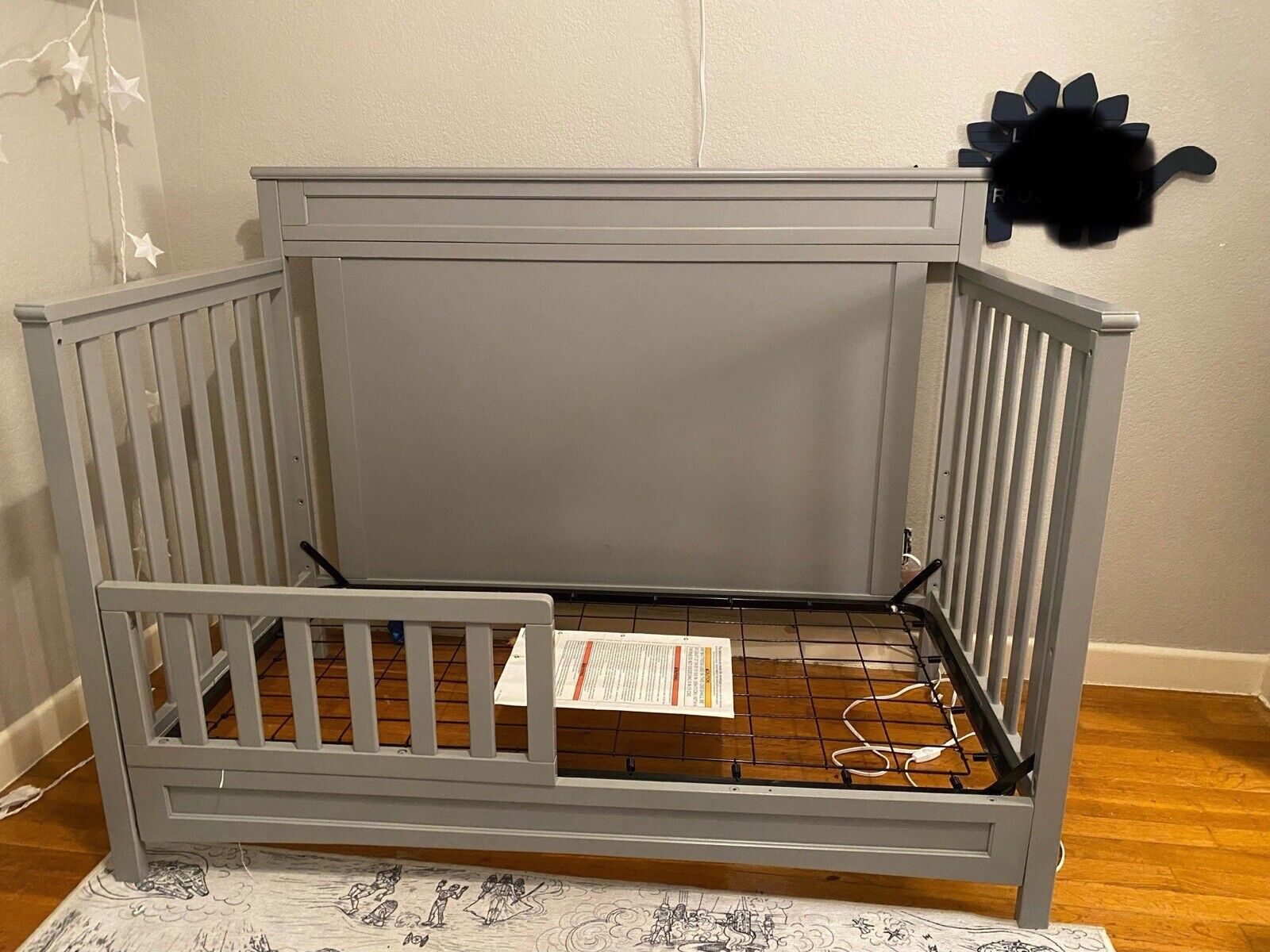 Grey Crib Toddler Bed